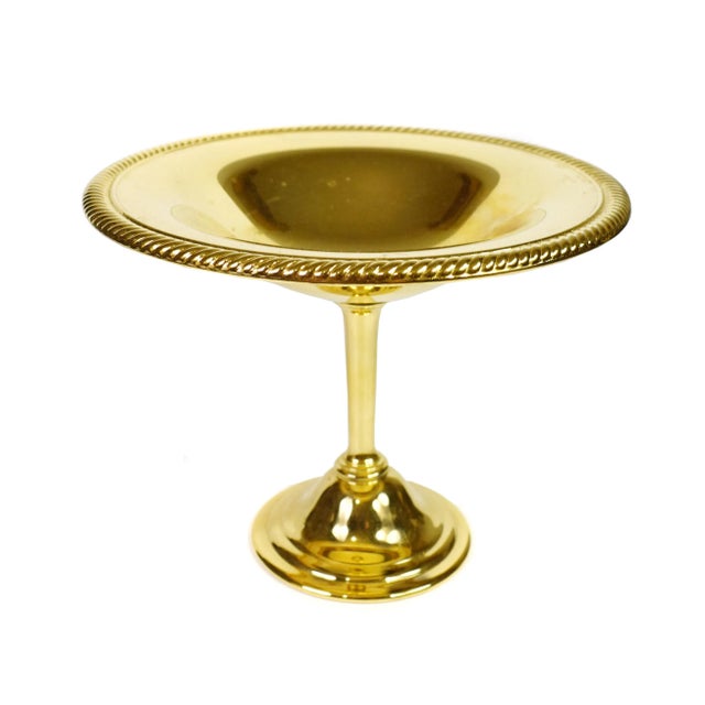 This beautiful pedestal gold plated dish is beautiful as a standalone piece or as a candy dish or it can be used as a...