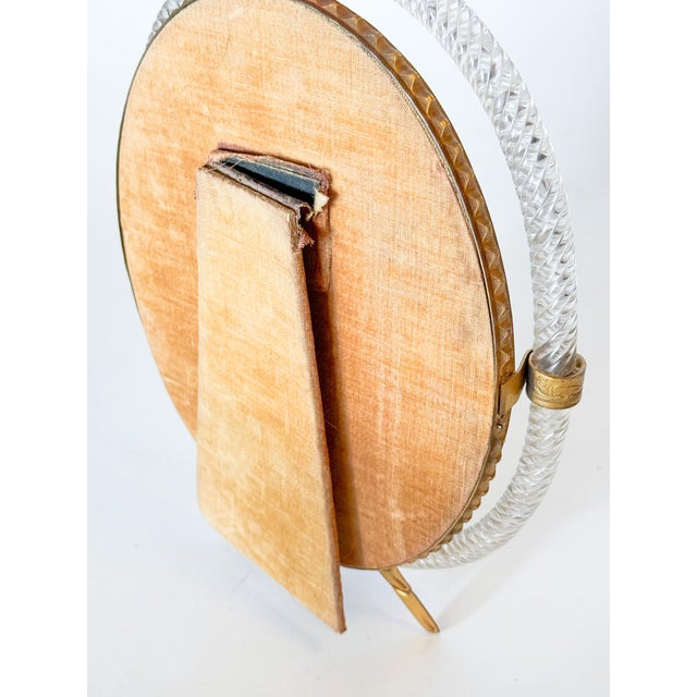 1930's Art Deco Murano Glass Twisted Rope and Brass Picture Frame, in the Style of Carlo Scarpa by Venini For Sale - Image 14 of 17