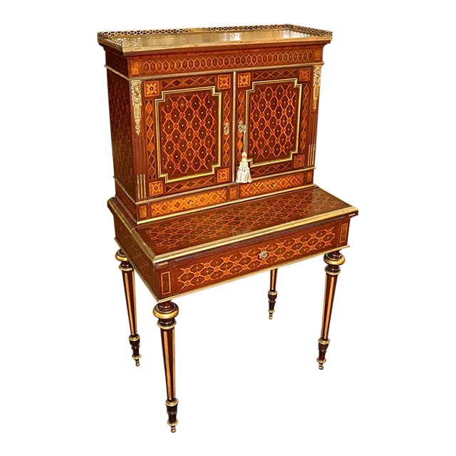 ​19th Century French Rosewood Inlaid Louis XVI Ladies Desk Bonheur Du Jour For Sale