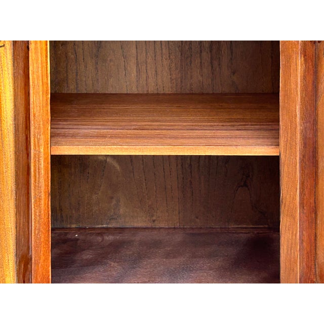 Oriental Distressed Black Medallion Hardware End Table Nightstand For Sale - Image 9 of 10