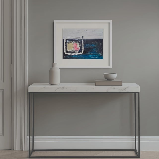 An evocative original oil painting by Diane Grant, combining an atmospheric abstract landscape with a striking, almost...