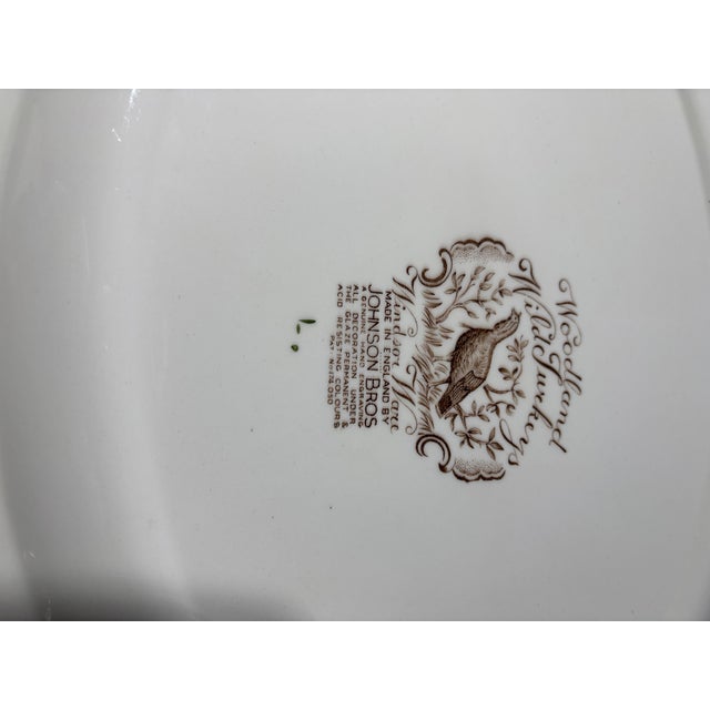 Ceramic Vintage Johnson Brothers Woodland Wild Turkeys Windsor Ware Dinnerware Set, 20 Pieces, England For Sale - Image 7 of 7