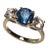 Blue Tourmaline and White Cambodian Zircon Cocktail Ring For Sale - Image 4 of 9