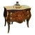 French Louis XV Bombe Chest With Marble Top & Floral Marquetry For Sale
