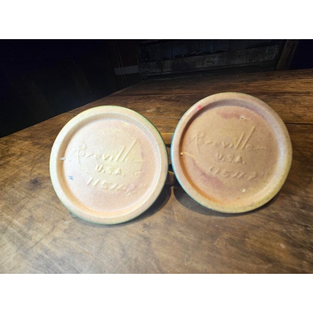 Pink Pair of Roseville Water Lily Single Candle Holders For Sale - Image 8 of 8