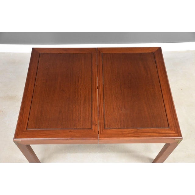 Vintage Solid Mahogany and Brass Dining Table For Sale - Image 9 of 13