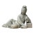 Chinese Vintage Finish Off White Porcelain Reclining Kwan Yin , Bodhisattva Statue For Sale