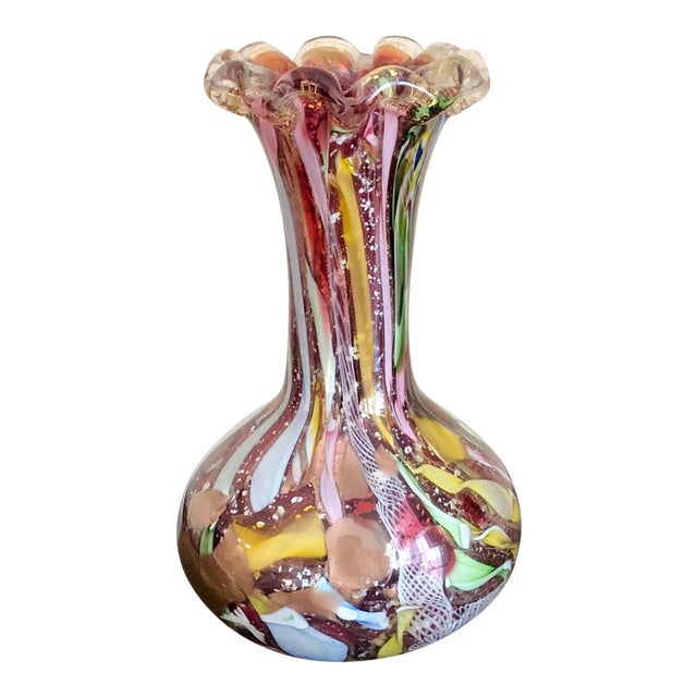 AVeM Tutti Frutti Mid-Century Murano Glass Vase For Sale