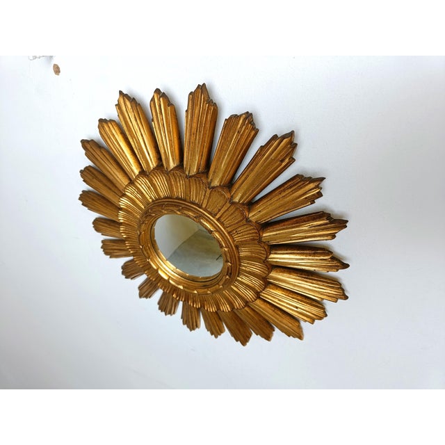 Vintage Gilt Sunburst Mirror, 1960s For Sale - Image 10 of 15