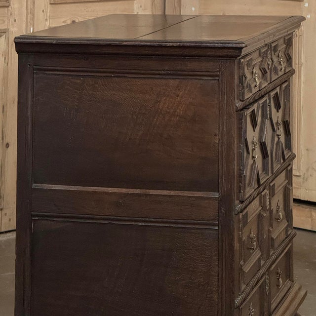 Early 19th Century English Oak Jacobean Style Chest of Drawers For Sale - Image 10 of 18