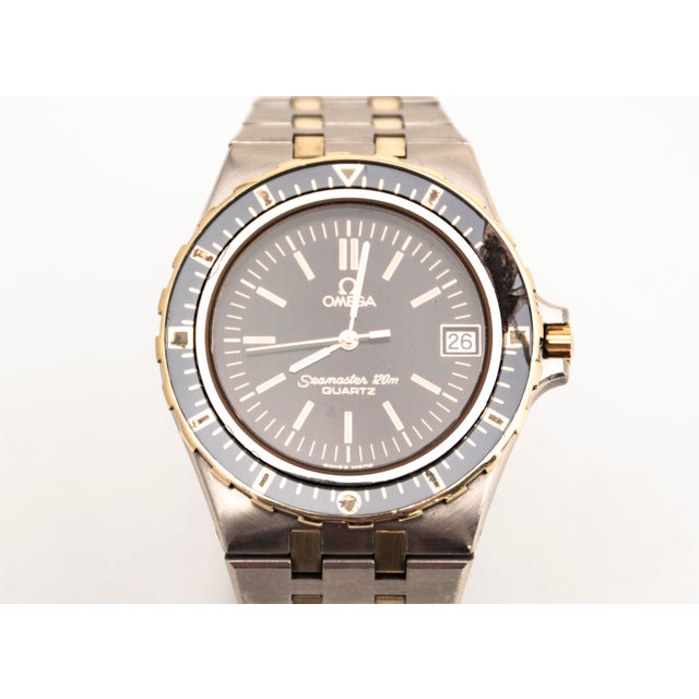 Omega Seamaster Jacques Mayol Plongeur De Luxe 14k Gold & Steel by Omega, 1980s For Sale - Image 6 of 18