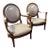 19th Century Late Pair Louis XVI Style Walnut Fauteuils For Sale