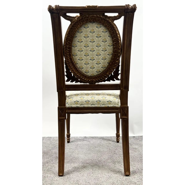 Vintage French Louis XVI Style Oak Side Chairs, Carved Cameo Back, Pair For Sale - Image 15 of 15