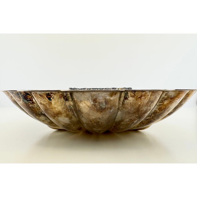Vintage Fifth Avenue Silverplate Scallop Shell Centerpiece Bowl For Sale - Image 4 of 13