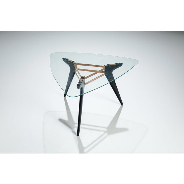 Triangular Coffee Table in the style of Alfred Hendrickx, 1960s For Sale - Image 13 of 13