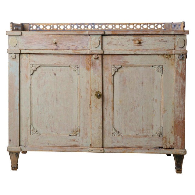 Swedish Gustavian Sideboard with Hand-Carved Decorations For Sale - Image 17 of 17