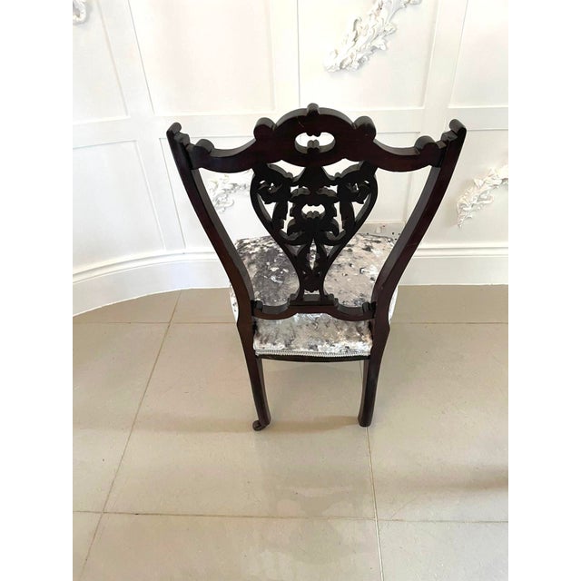 Set of Antique Victorian Ebonised Side Chairs For Sale - Image 6 of 15