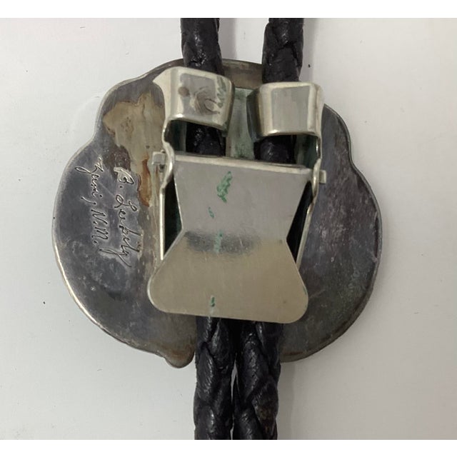 Native American Bernice Leekity, Zuni, Delightful "Baby Bear" Bolo Tie or Necklace. Signed on Back. For Sale - Image 3 of 6