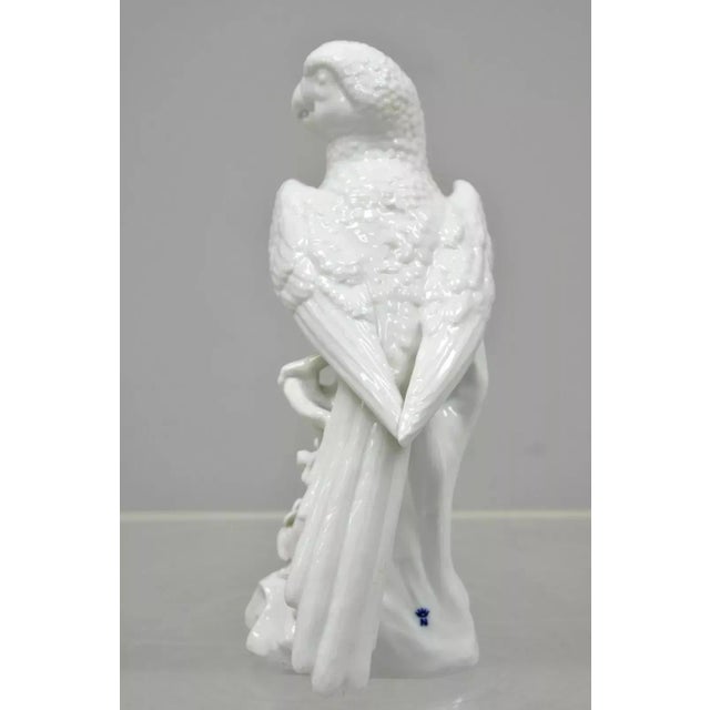 Early 20th Century White Porcelain Parrot Figure Statue For Sale - Image 9 of 12