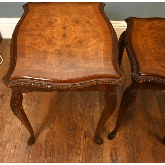 Walnut Nest Tables from Epstein Co, 1930s, Set of 3 For Sale - Image 3 of 7