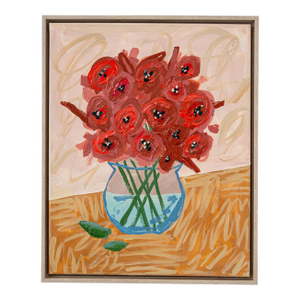 Floral Bouquet Painting by Elsie Larson Titled Poppies 1, Framed