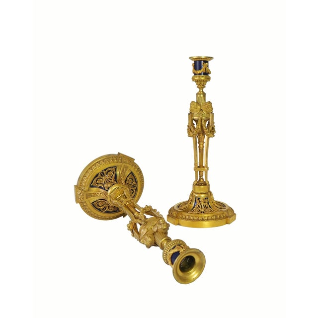 Antique Ormolu Candlesticks After the Model of Etienne Martincourt by Maison Millet- a Pair For Sale - Image 13 of 13
