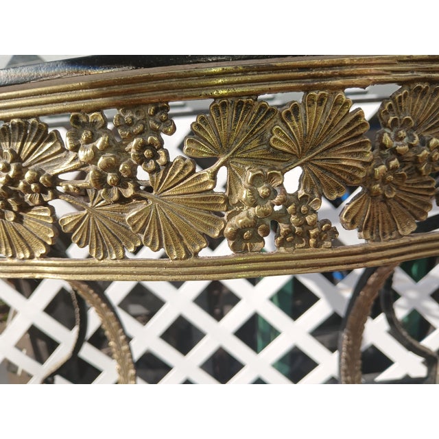 Maison Jansen Style French Neoclassical Brass & Wrought Iron Console With Cloven Hoof Feet For Sale - Image 13 of 13