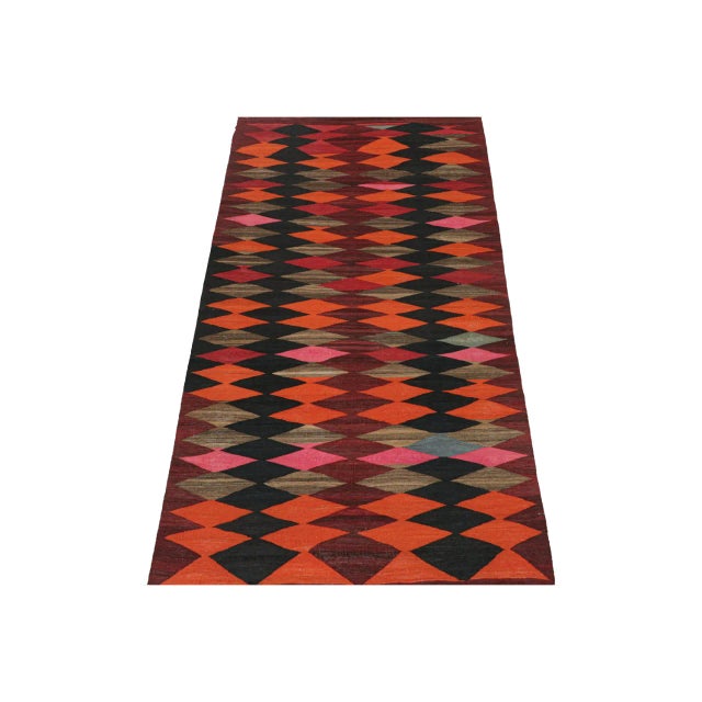 Rug & Kilim Vintage Persian Karadagh Tribal Kilim in Polychromatic Diamonds by Rug & Kilim-2'3''x10'1'' For Sale - Image 4 of 4