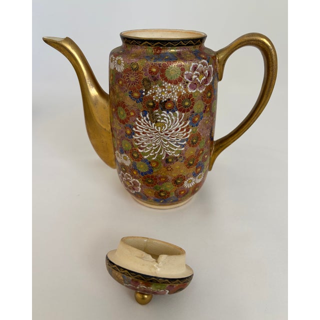 Late 19th Century Meiji Period Shuzan Satsuma Thousand Flowers Mille Fleur Demitasse Service, 13 Pieces For Sale - Image 9 of 16