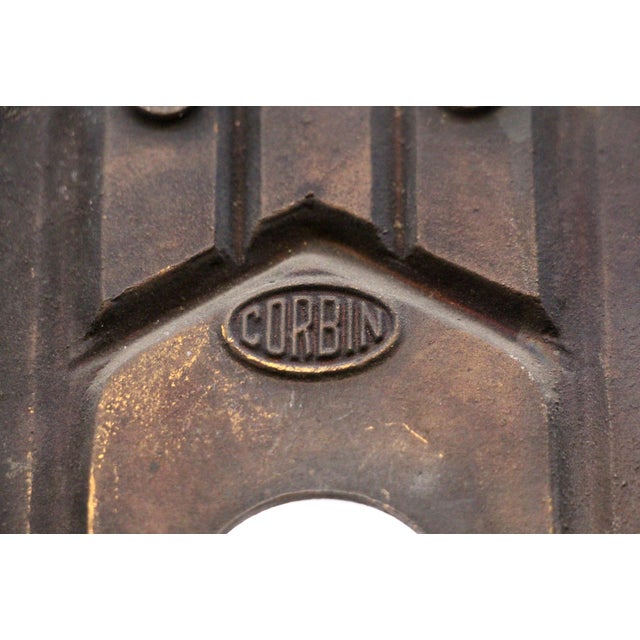 Metal Pair of 18 In. Bronze Corbin Gothic Door Push Plates For Sale - Image 7 of 7