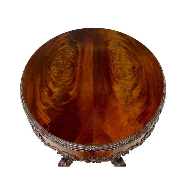 Late 19th Century Antique Hand Carved Oval Center Table, 1880 For Sale - Image 5 of 11