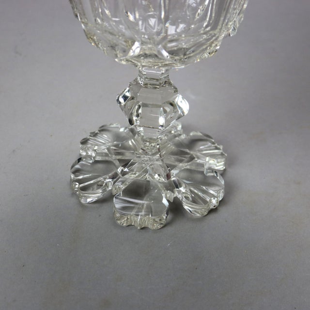 Glass Antique Emhart Cut Glass Lidded Compote Circa 1840 For Sale - Image 7 of 9