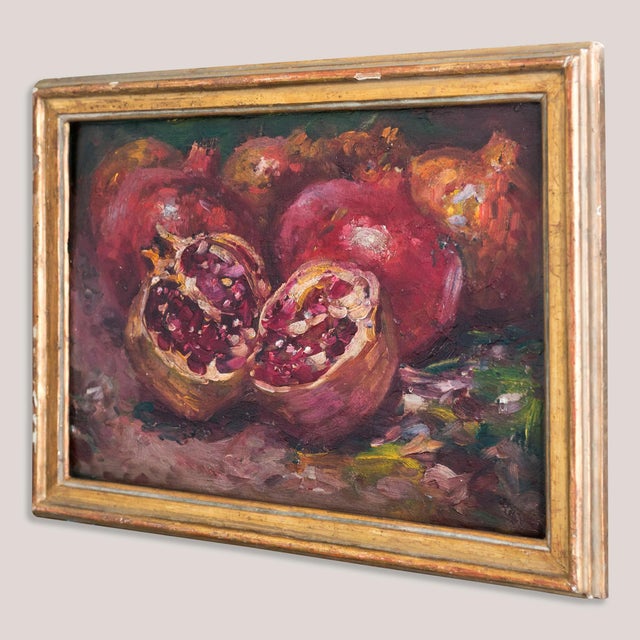 Unknown, Pomegranate Still Life, 1890s, Oil on Board For Sale - Image 3 of 7