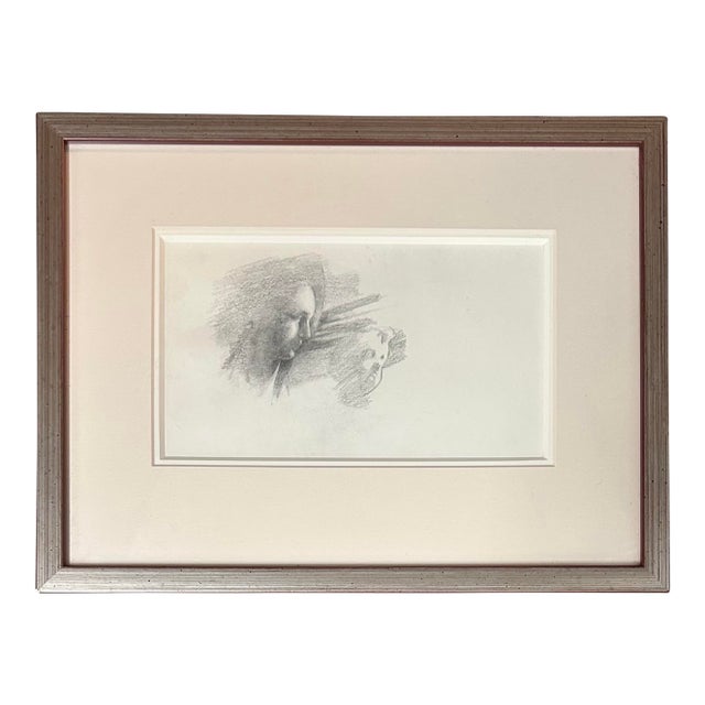 Contemporary Original Italian “Virgin and Child” Pencil Drawing For Sale