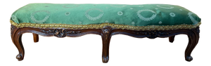 Louis XV Style Ottoman with Cabriole Legs in Carved Wood
