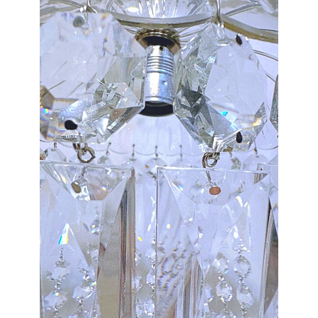 1950s Vintage Hand Cut Glass Dish Basket Chandelier For Sale - Image 5 of 7