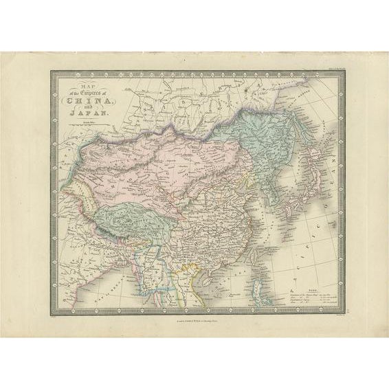 Antique Map of China and Japan by Wyld, 1845 For Sale