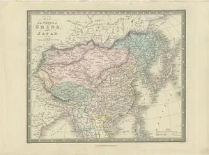 Antique Map of China and Japan by Wyld, 1845