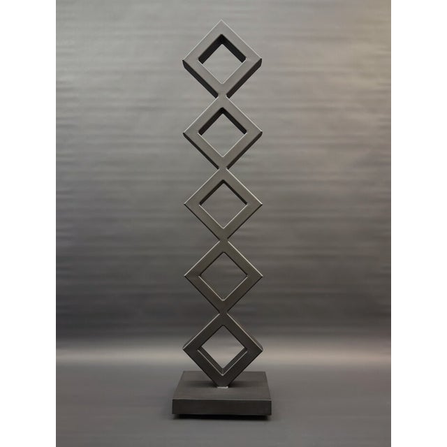67" Tall Large Contemporary Architectural Metal Floor Sculpture For Sale - Image 4 of 8