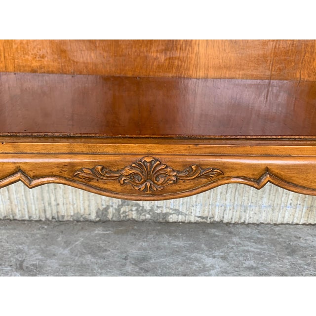 Early 20th Century Pair of French Server Sideboard Table Carved Oak Panels with open Shelve For Sale - Image 10 of 18