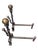 Spanish Revival Antique Spanish Revival Brass and Wrought Iron Fireplace Andirons – Pair For Sale - Image 3 of 7