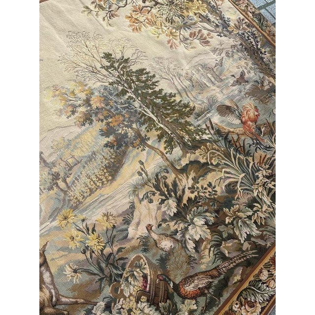 Brown Vintage French Jacquard Tapestry with Autumn-Winter Motif in the style of Aubusson, 1970s For Sale - Image 8 of 18