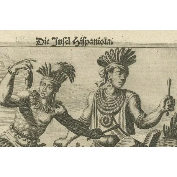 Montanus, Copper Engraving of Hispaniola, Indigenous Life in America, 1673, Print For Sale - Image 4 of 6