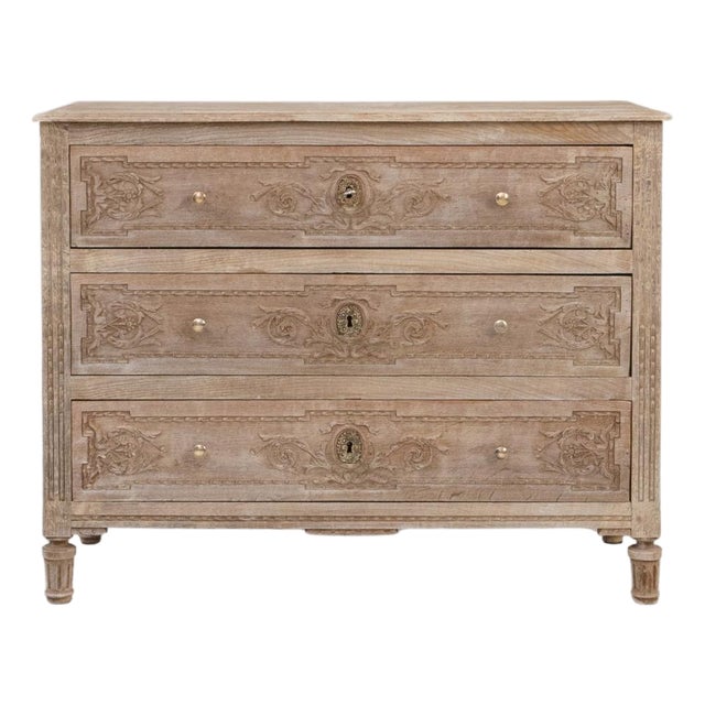 19th Century French Gustavian Oak Chest of Drawers For Sale