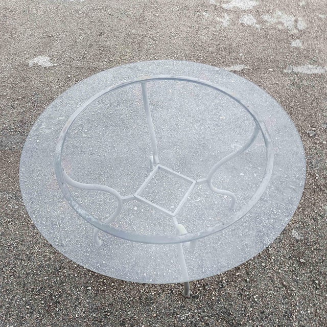 1990s Iron Outdoor Table with Round Glass Top, 1990s For Sale - Image 5 of 18