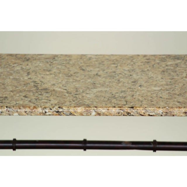 Metal Metal Console Table With Quartzite Top For Sale - Image 7 of 8