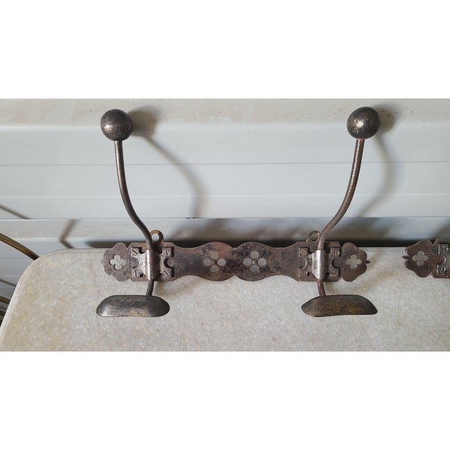 Arts and Crafts Steel Coat Rack, 1890s, Set of 2 For Sale - Image 3 of 6