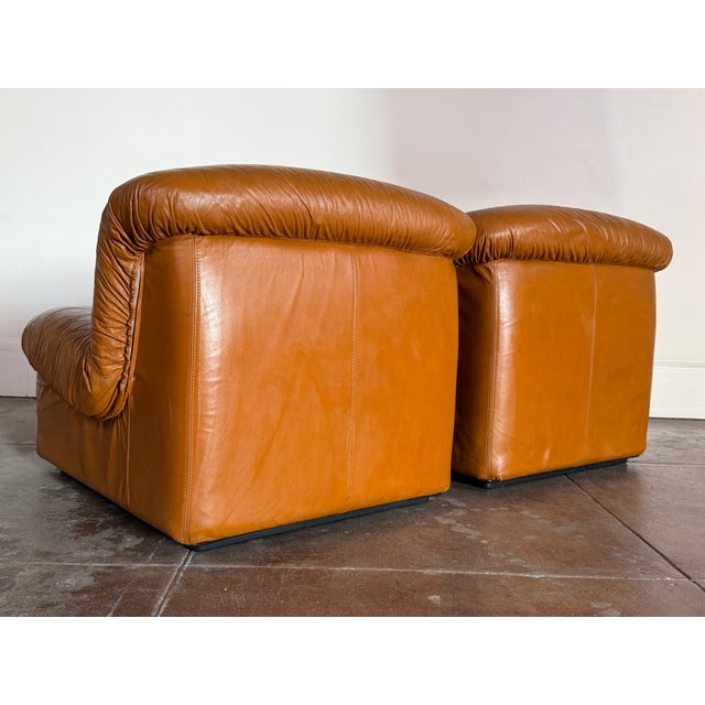 Vintage 1970s Italian “Giusy” Modular Leather Sofa Chairs by Neoflex For Sale - Image 4 of 11