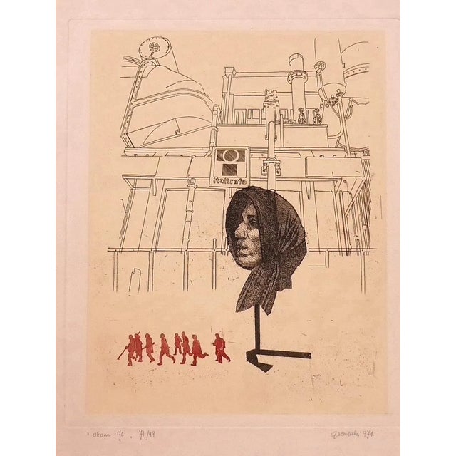 Giuseppe Guerreschi - Ottana 74 - Original Etching - 1974 For Sale