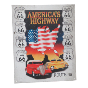 Vintage Route 66 Metal Sign Americans Highway 1995 Desperate Enterprises 4705b